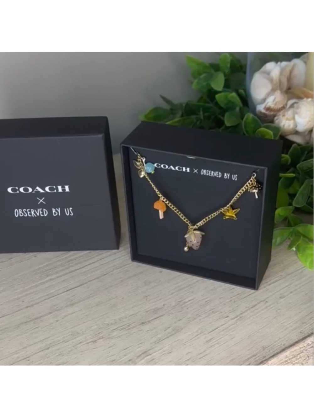 Coach x Observed By Us Strawberry Charm Necklace NWT Limited Edition - Picture 3 of 8